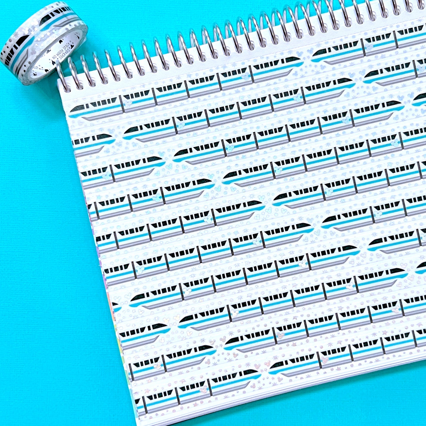 $1 DEAL - 2020 WASHI TAPE - 15MM OG Teal Monorail
