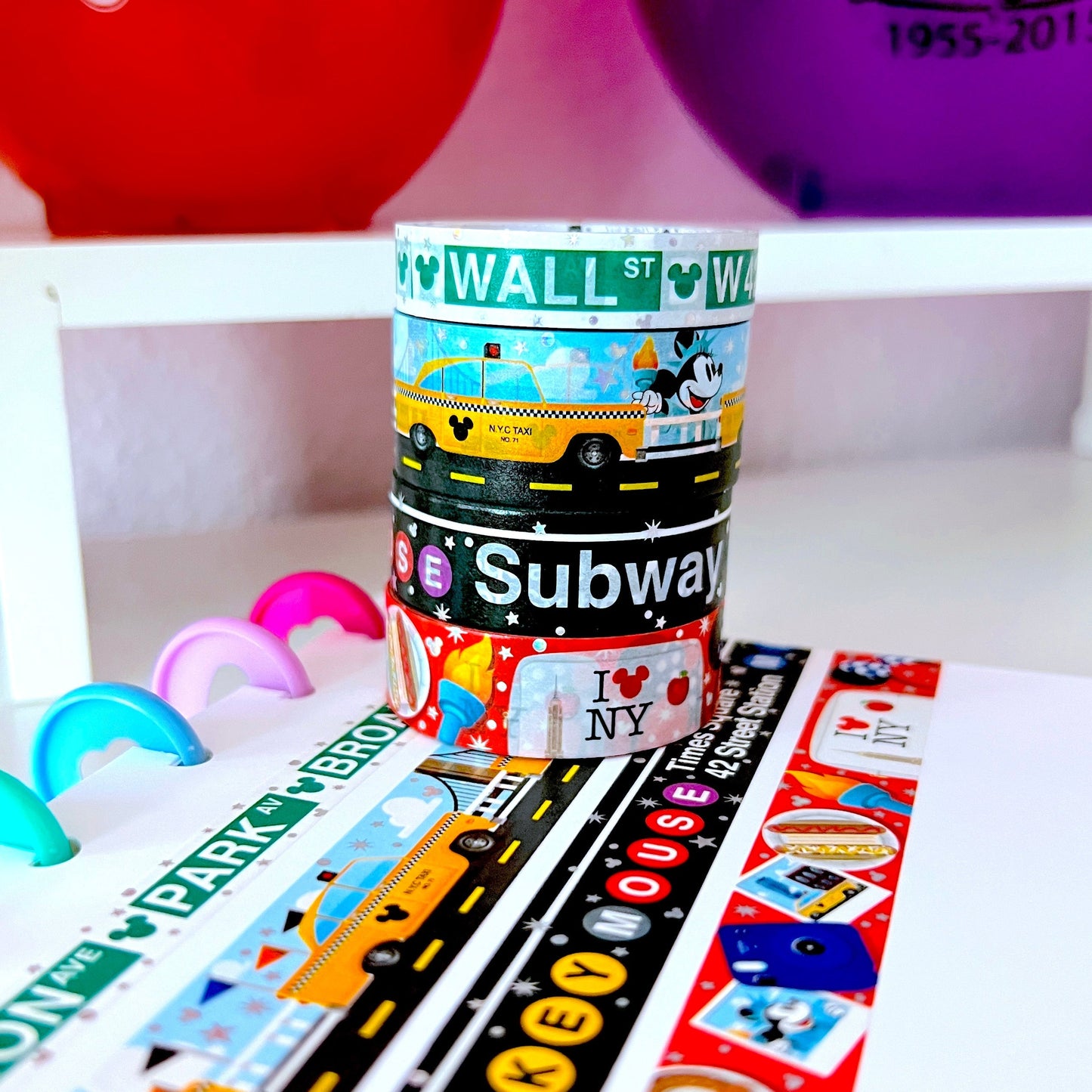 $1 DEAL! 15MM Foiled Washi Tape - NYC Subway Line
