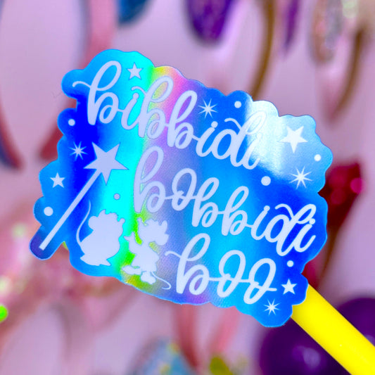 Waterproof Sticker - (Cinderella) Bibbidi Quote