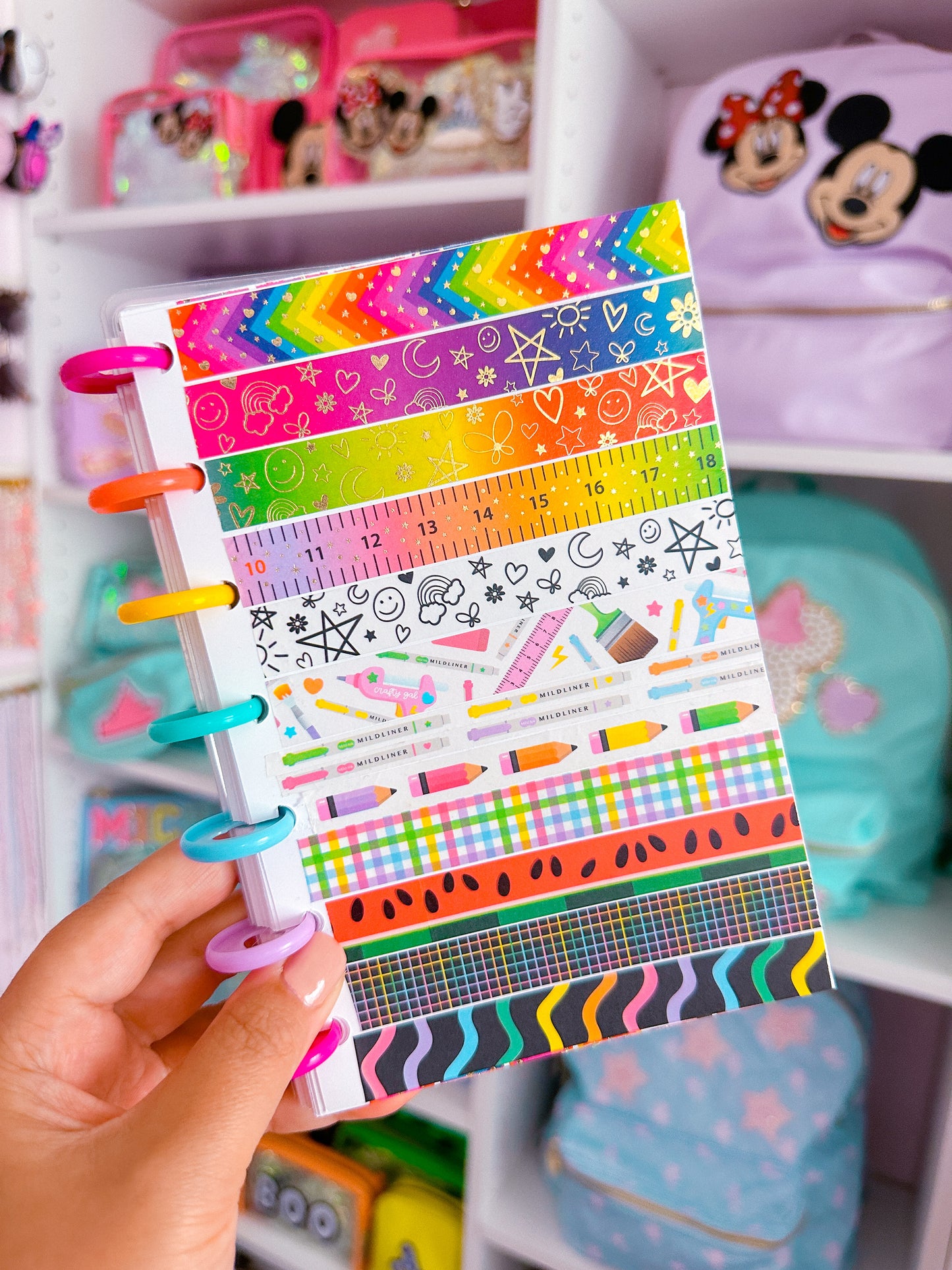 15MM Foiled Washi Tape - Rainbow Chevron