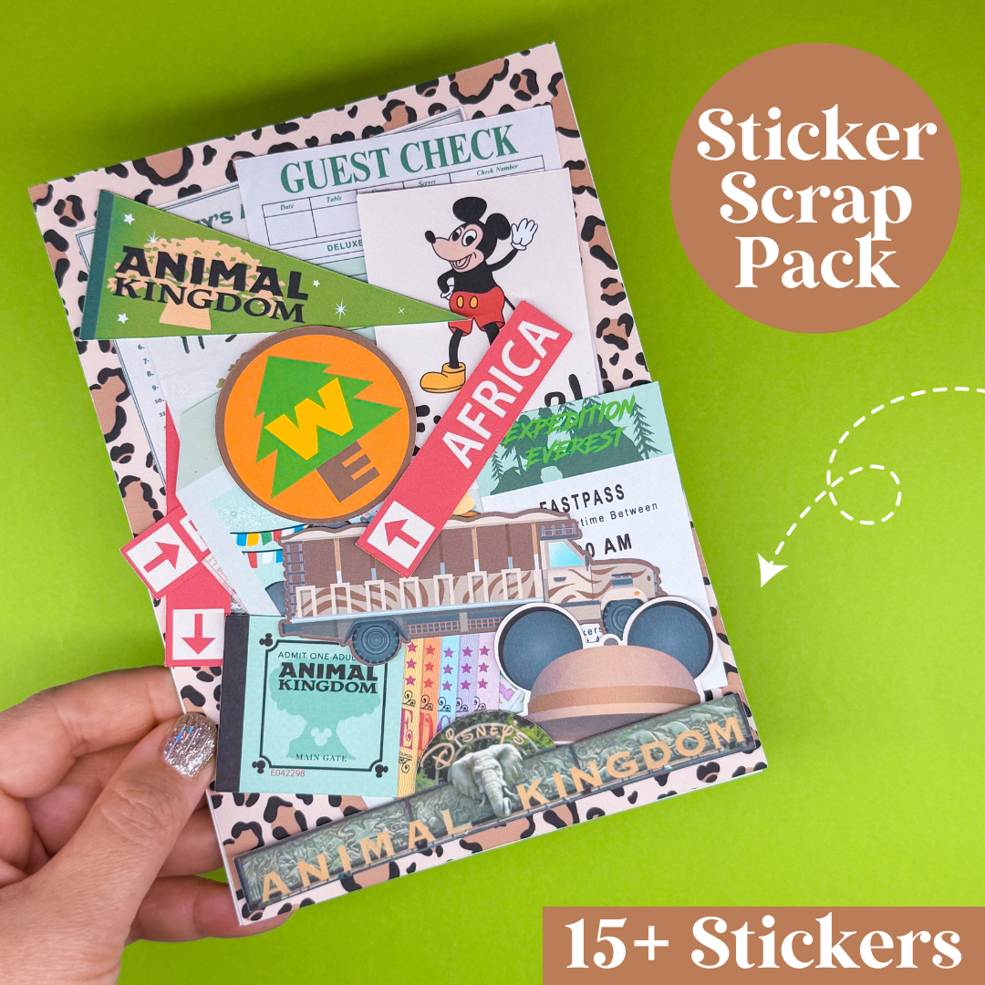 NEW! STICKER SCRAP PACK - Animal Kingdom