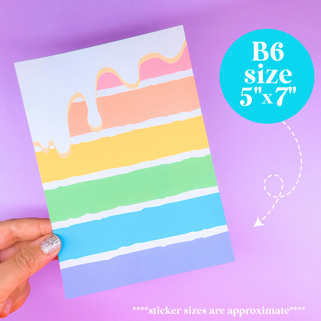 Journaling Paper Sticker - 5x7 Full Page Background Stickers (Sweets Shop)