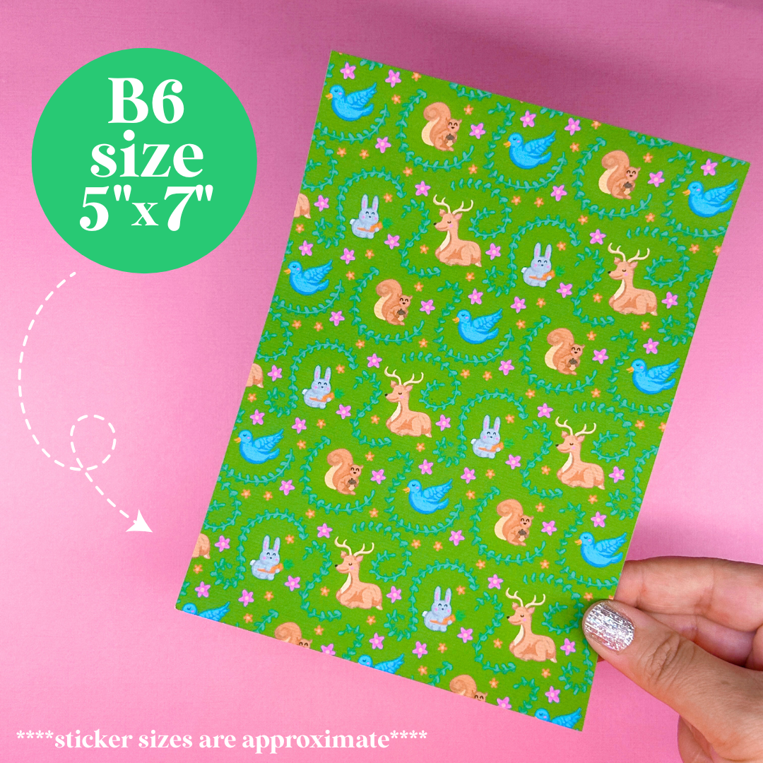 Journaling Paper Sticker - 5x7 Full Page Background Stickers (Fantasyland)