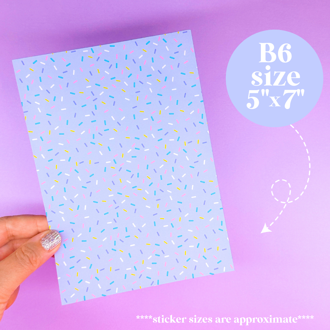 Journaling Paper Sticker - 5x7 Full Page Background Stickers (Sweets Shop)