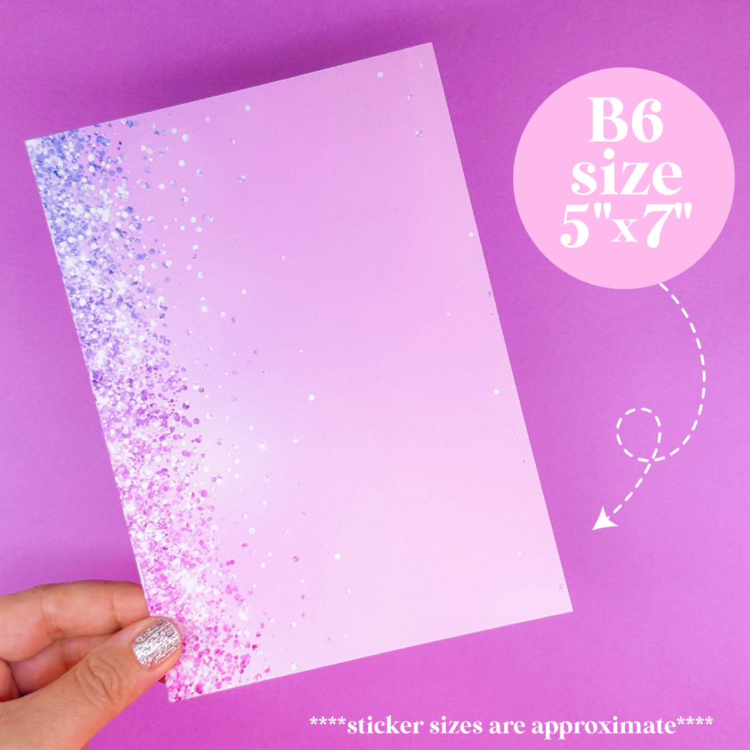 Journaling Paper Sticker - 5x7 Full Page Background Stickers (Iridescent)