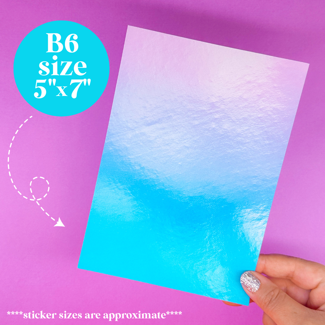 Journaling Paper Sticker - 5x7 Full Page Background Stickers (Iridescent)