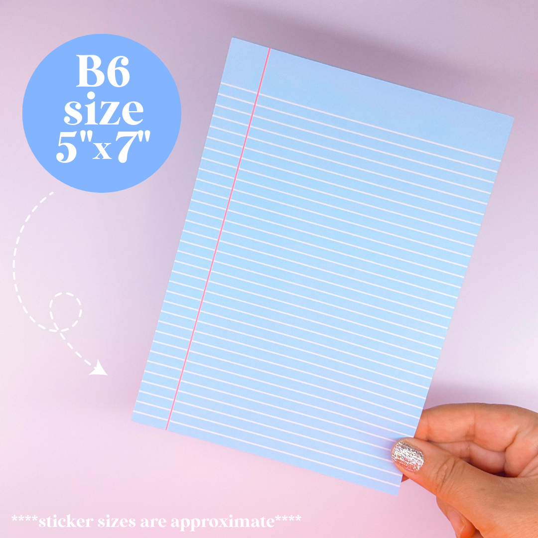 Journaling Paper Sticker - 5x7 Full Page Background Stickers (Pastel Papers)