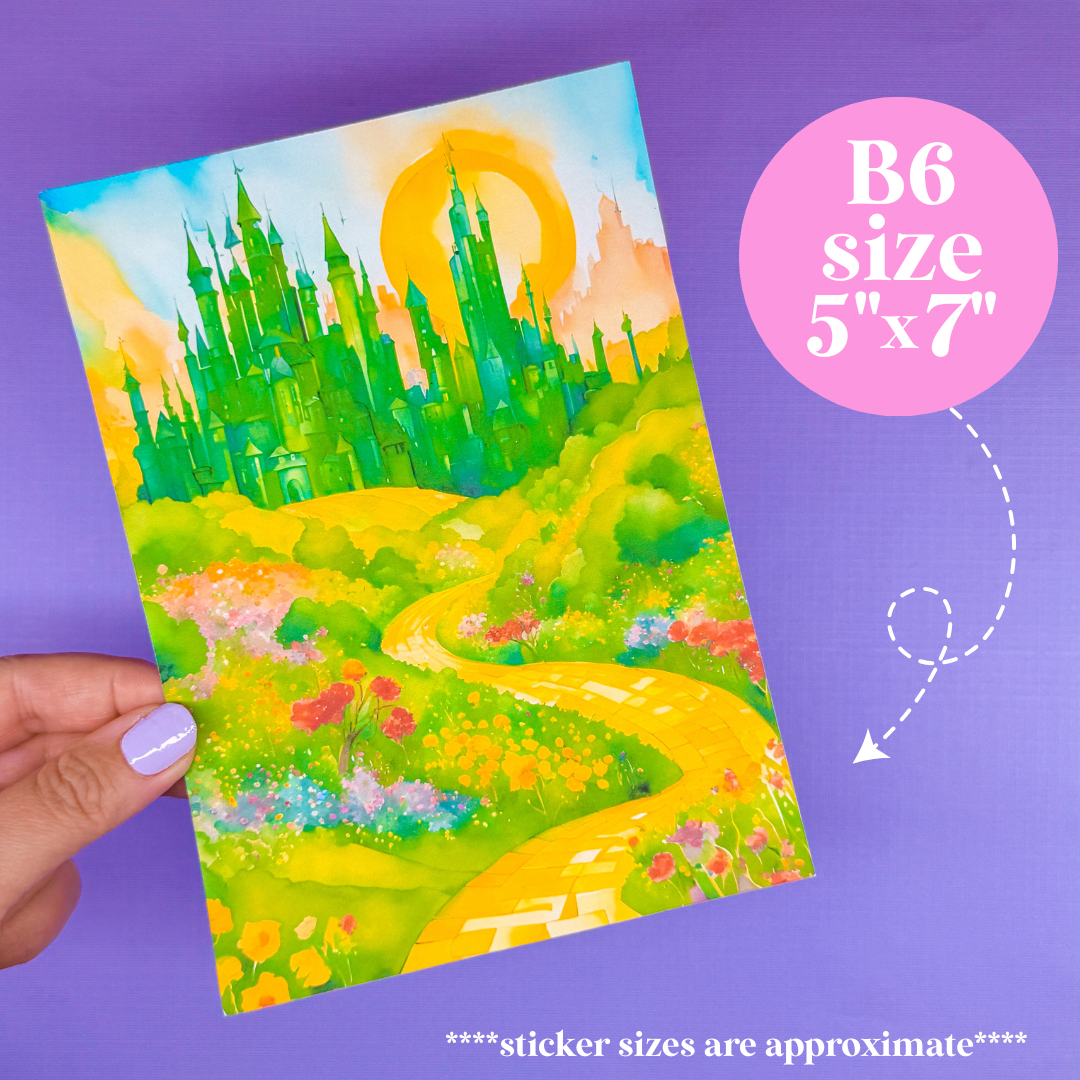 Journaling Paper Sticker - 5x7 Full Page Background Stickers (Wicked)