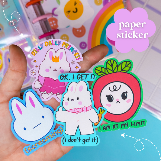 Journaling Paper Sticker - Funny Bunny