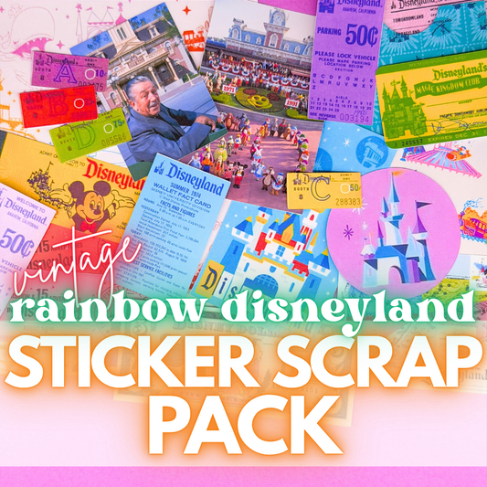 STICKER SCRAP PACK - Vintage Rainbow Disneyland