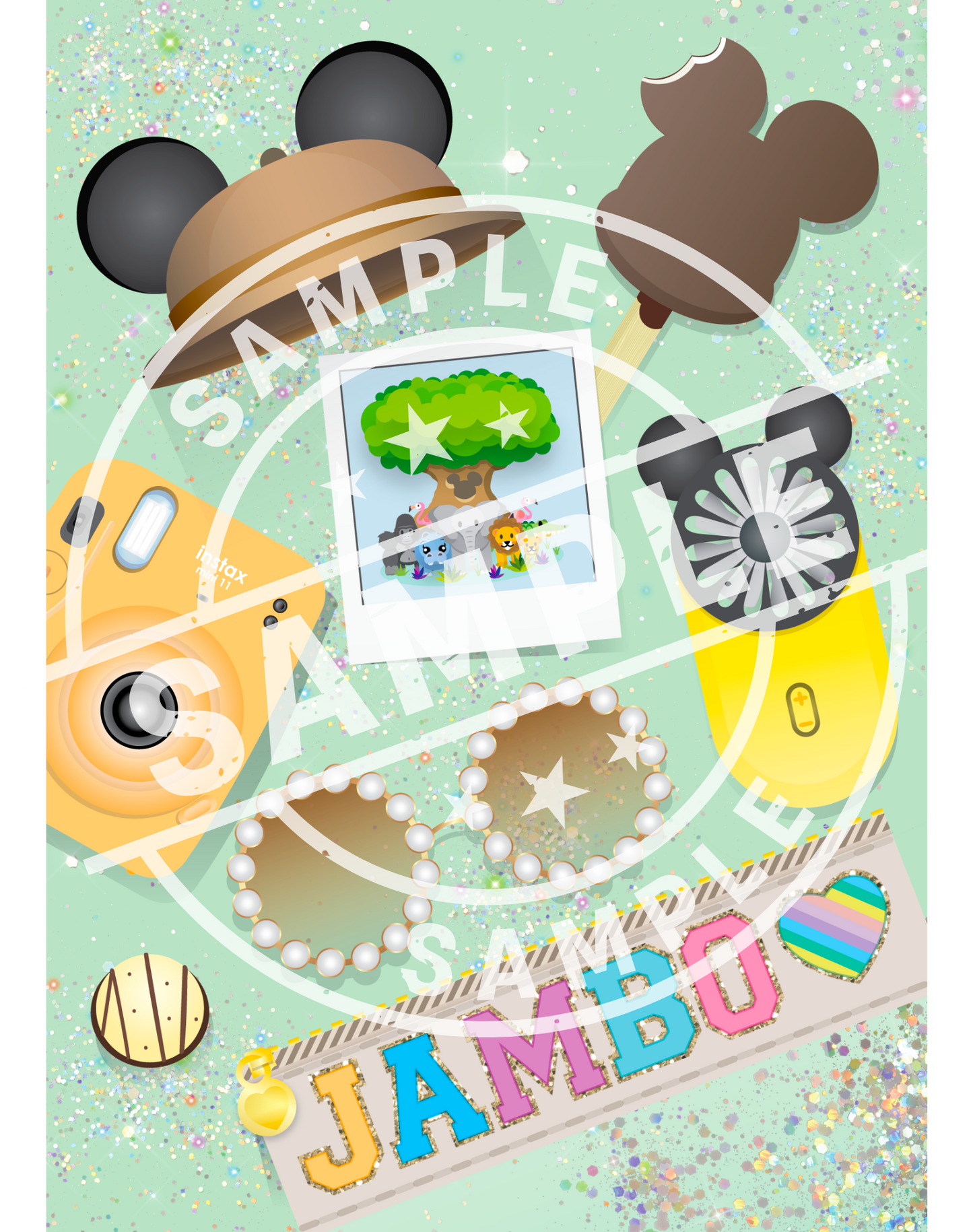 *DIGITAL DOWNLOAD ONLY* Original Flatlay 5x7 - Animal Kingdom