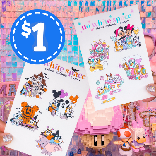 $1 SALE ITEM - CLEAR Waterproof Sticker Sheet - Heeler Holidays