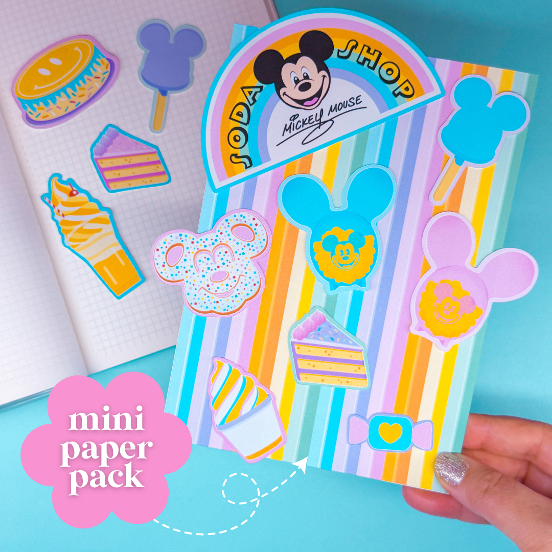NEW! STICKER SCRAP PACK - Storefronts (Mickey's Soda Shop)