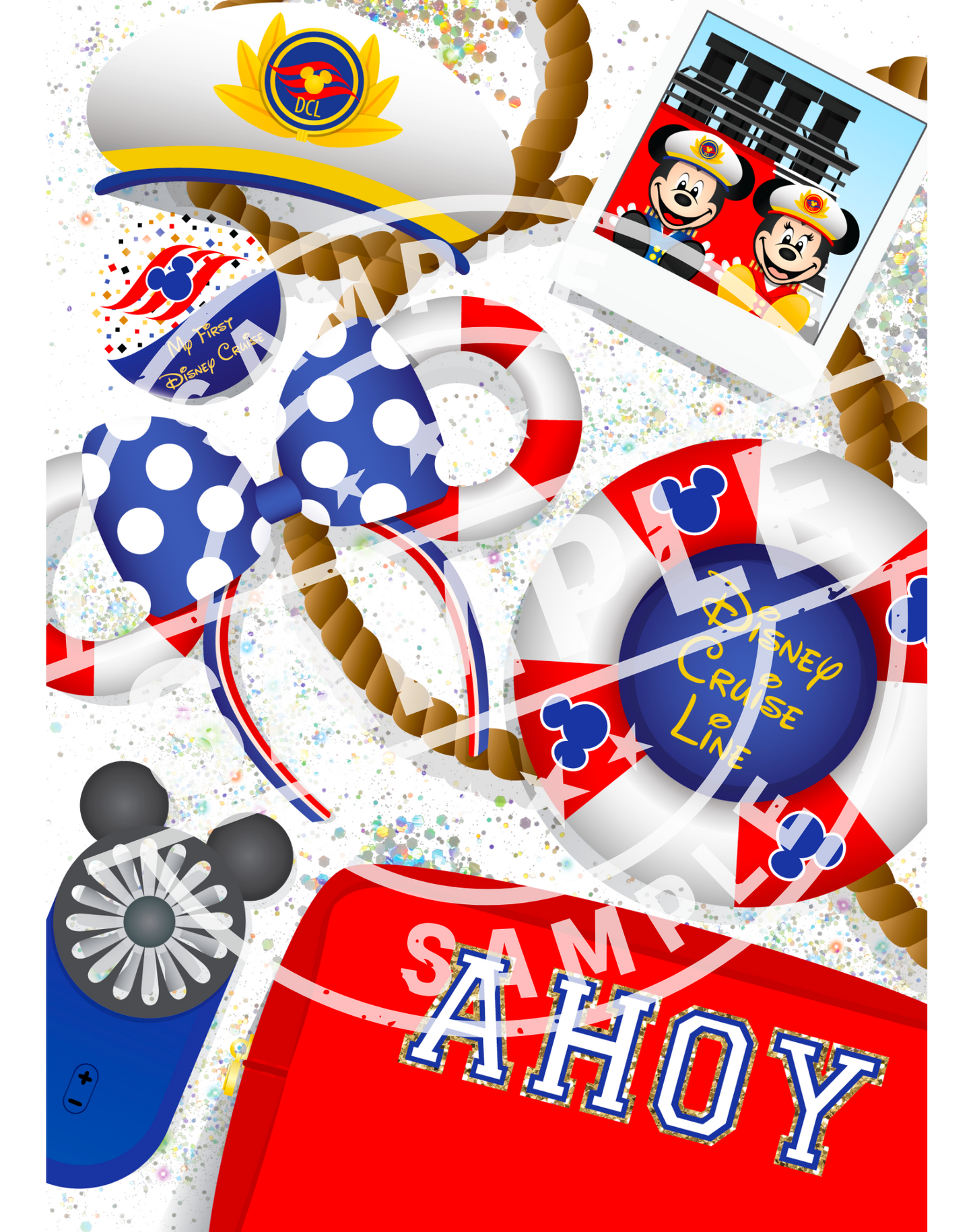 *DIGITAL DOWNLOAD ONLY* Original Flatlay 5x7 - Cruise Line