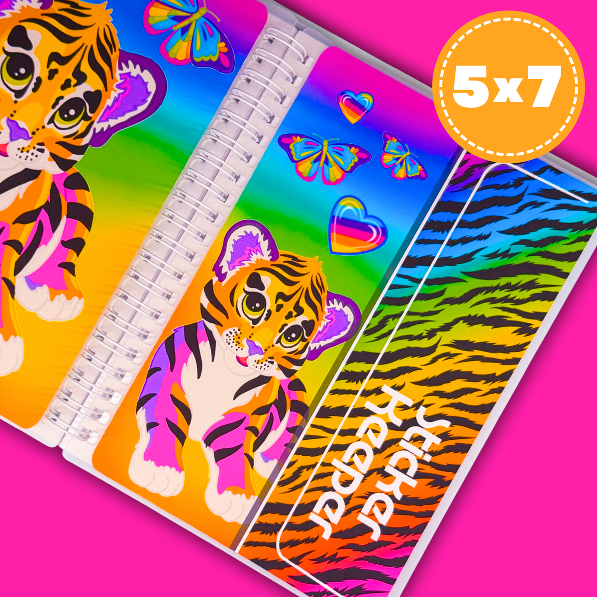 5x7 (Large) Reusable Sticker Book (Peel 'n Stick) - STICKER KEEPER Tiger