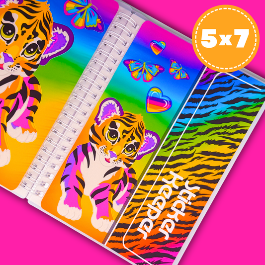 5x7 (Large) Reusable Sticker Book (Peel 'n Stick) - STICKER KEEPER Tiger