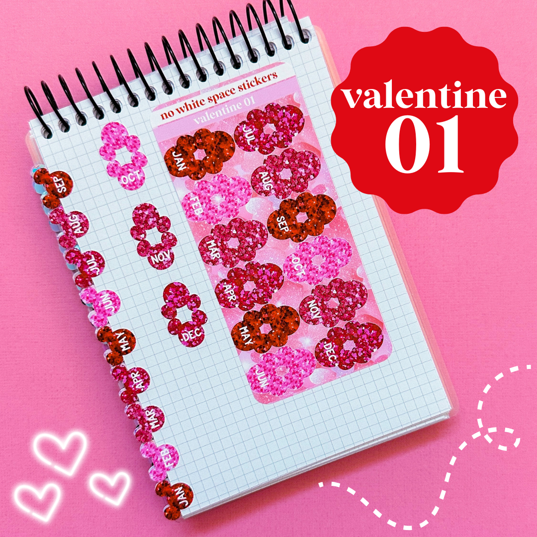 Miniature Paper Mouse Tabs (0.5") - Fold Over Page Tabs (Valentine 2025)