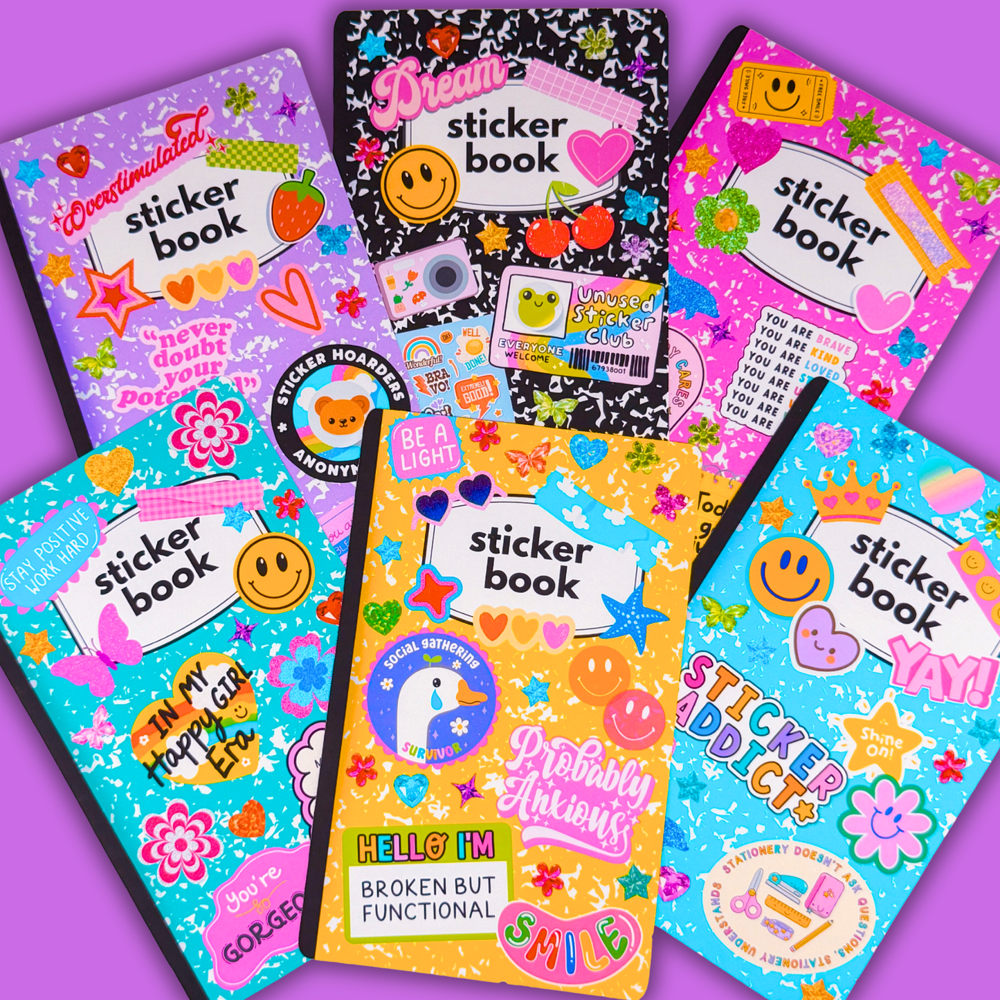 *PRE-ORDER* Reusable Sticker Book (Peel 'n Stick) - Composition Notebook - *SHIPS EARLY/MID OCTOBER* (Copy) (Copy)