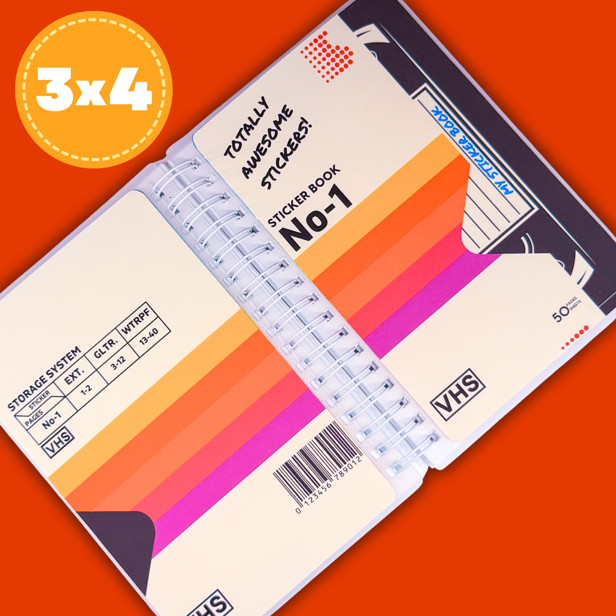 3x4 (Small) Reusable Sticker Book (Peel 'n Stick) - VHS