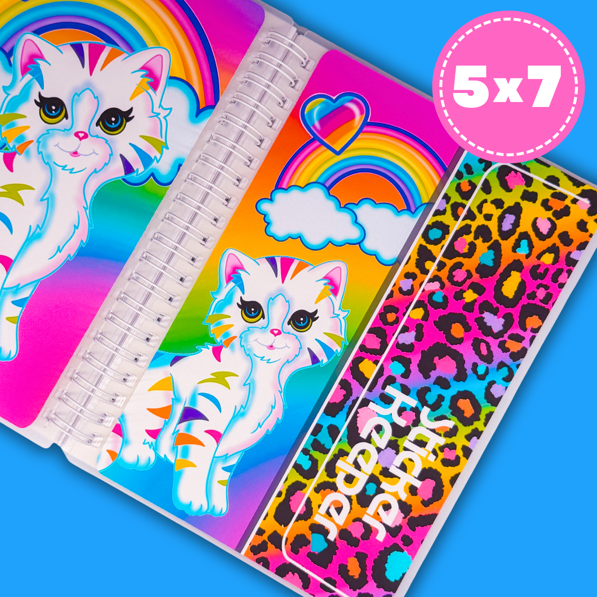 5x7 (Large) Reusable Sticker Book (Peel 'n Stick) - STICKER KEEPER Kitty