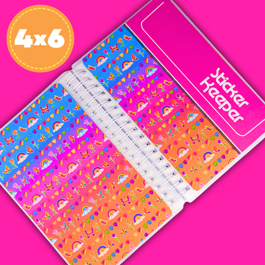 4x6 (Medium) Reusable Sticker Book (Peel 'n Stick) - STICKER KEEPER Magenta Stickers