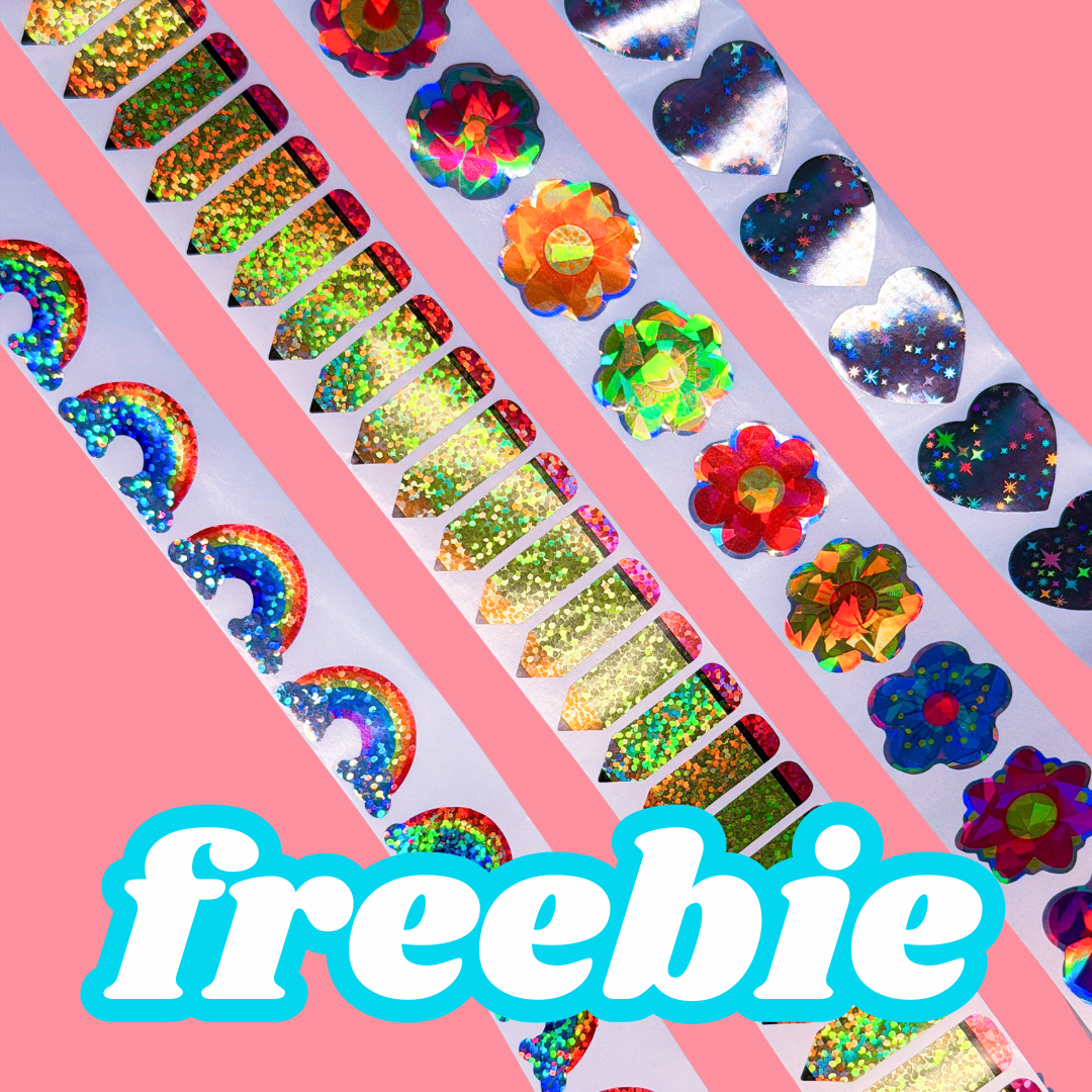 **FREEBIE 1 PER PERSON, PER DAY** JUNK JOURNAL - Pastel Roll Stickers (4" to 6" each)