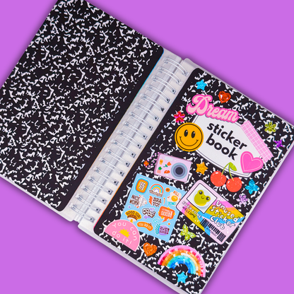*PRE-ORDER* Reusable Sticker Book (Peel 'n Stick) - Composition Notebook - *SHIPS EARLY/MID OCTOBER* (Copy) (Copy)