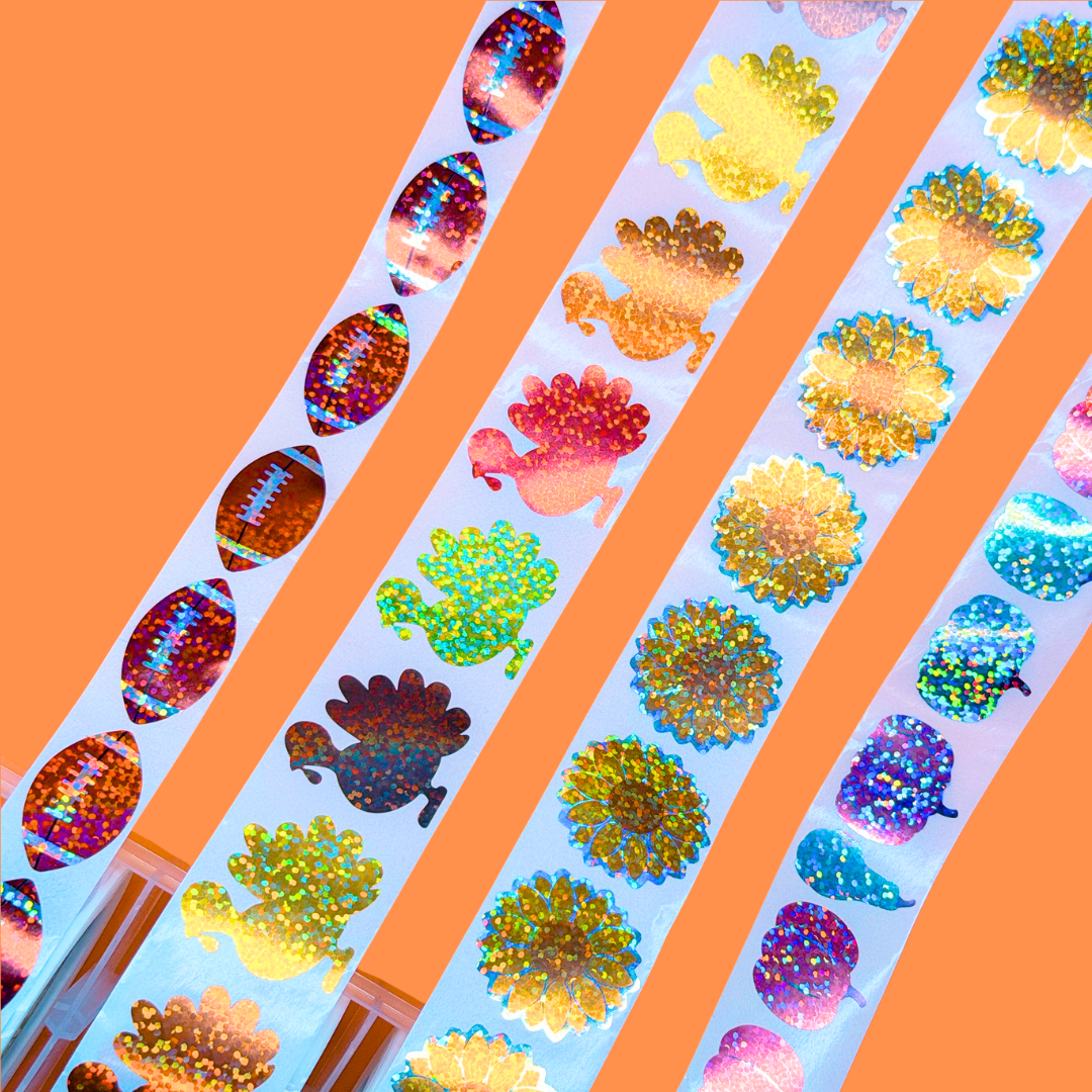 JUNK JOURNAL - FALL Roll Stickers (4" to 6" each)