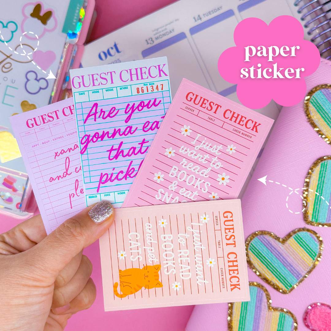 Journaling Paper Sticker - MORE! GUEST CHECKS