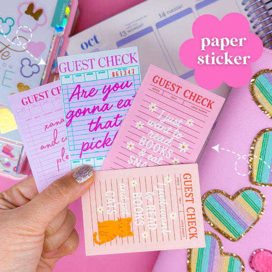 Journaling Paper Sticker - MORE! GUEST CHECKS