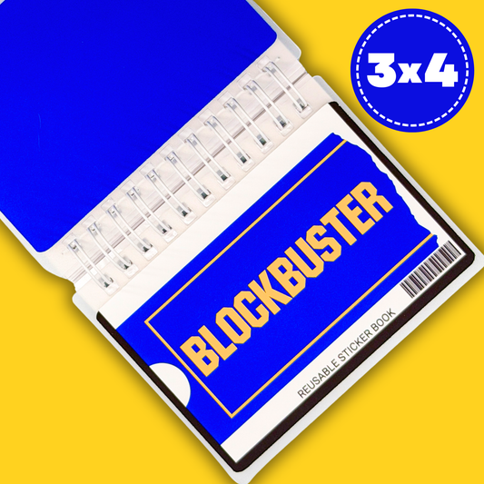3x4 (Small) Reusable Sticker Book (Peel 'n Stick) - Blckbuster VHS