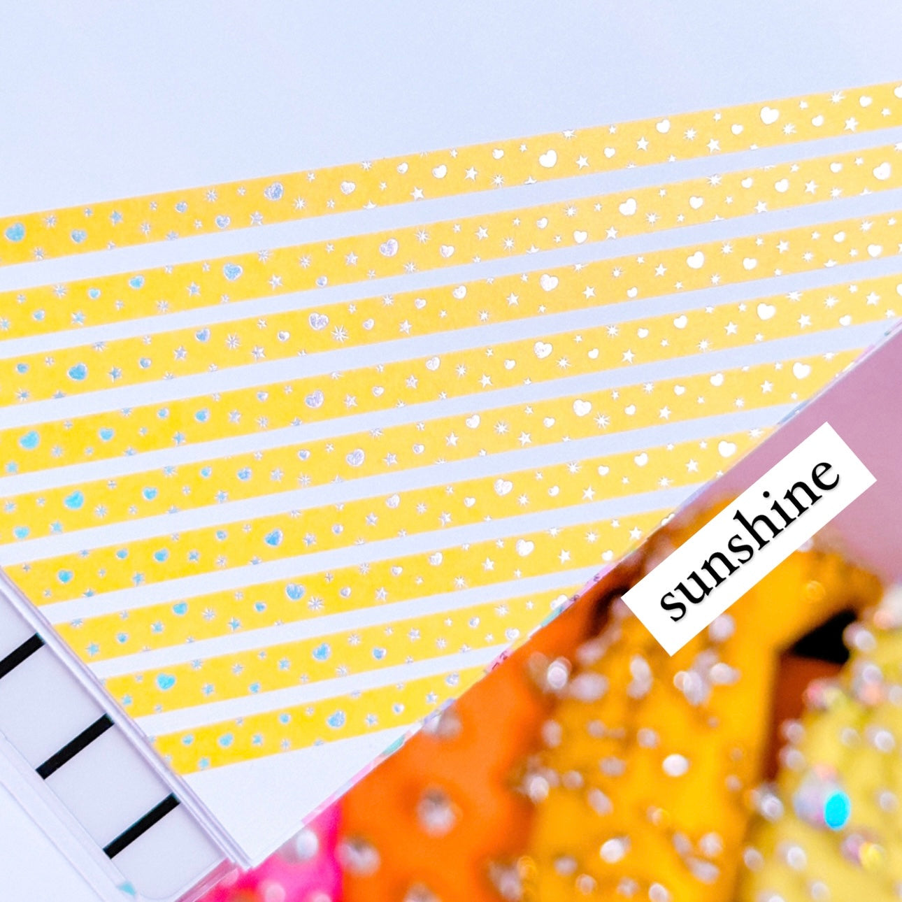 5MM Foiled Washi Tape - Pastels Rainbow Confetti (Holo Foil)