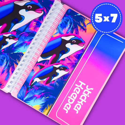 5x7 (Large) Reusable Sticker Book (Peel 'n Stick) - STICKER KEEPER Orcas