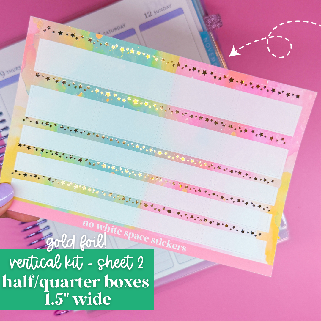 FOILED Vertical Planner Stickers (Standard 1.5") - Wicked 2.0