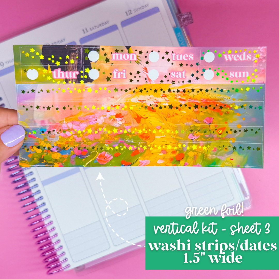 FOILED Vertical Planner Stickers (Standard 1.5") - Wicked 2.0