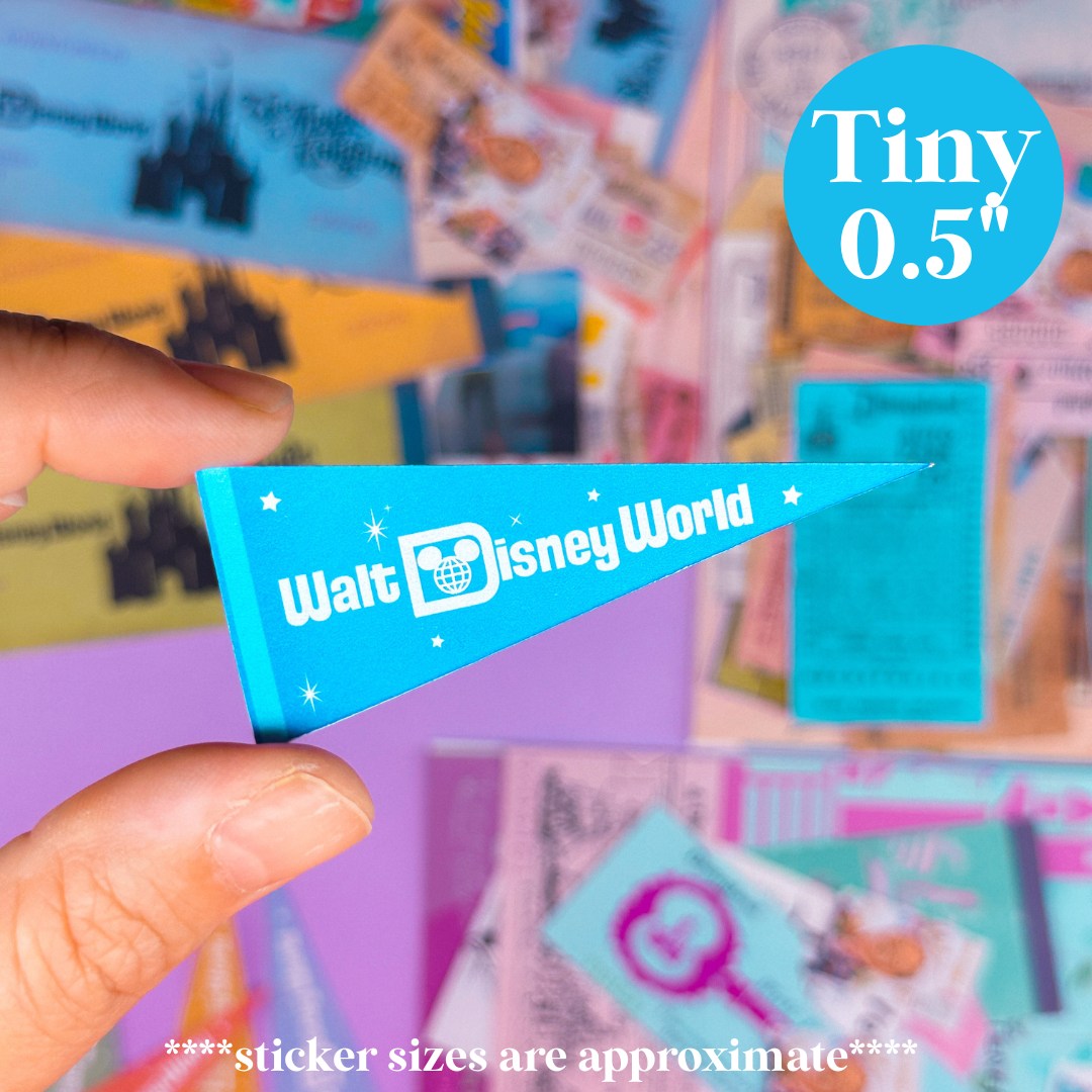 Journaling Paper Sticker - Vintage 1971 WDW Paper Flag Set