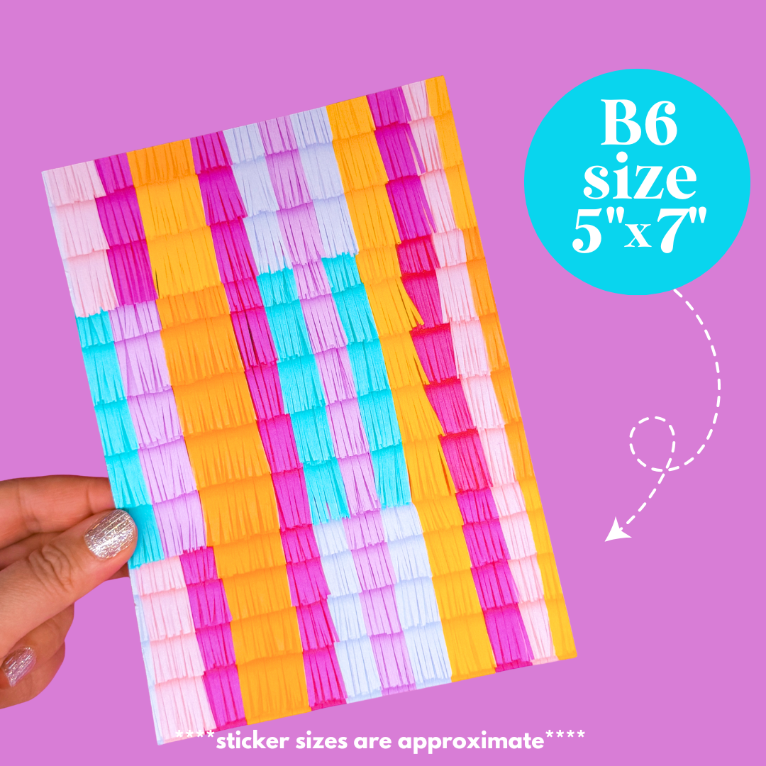 NEW! Journaling Paper Sticker - 5x7 Full Page Background Stickers (Funky Realism)