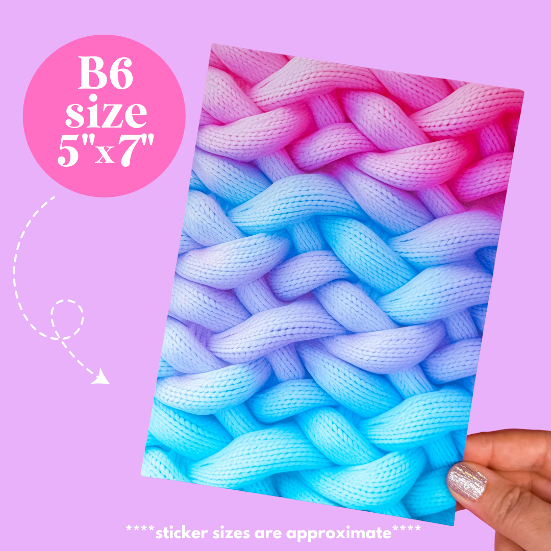 NEW! Journaling Paper Sticker - 5x7 Full Page Background Stickers (Funky Realism)