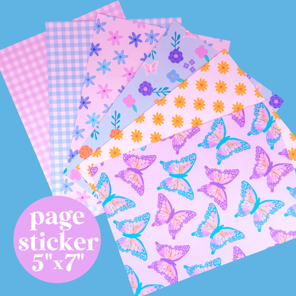 NEW! Journaling Paper Sticker - 5x7 Full Page Background Stickers (Spring Chic)