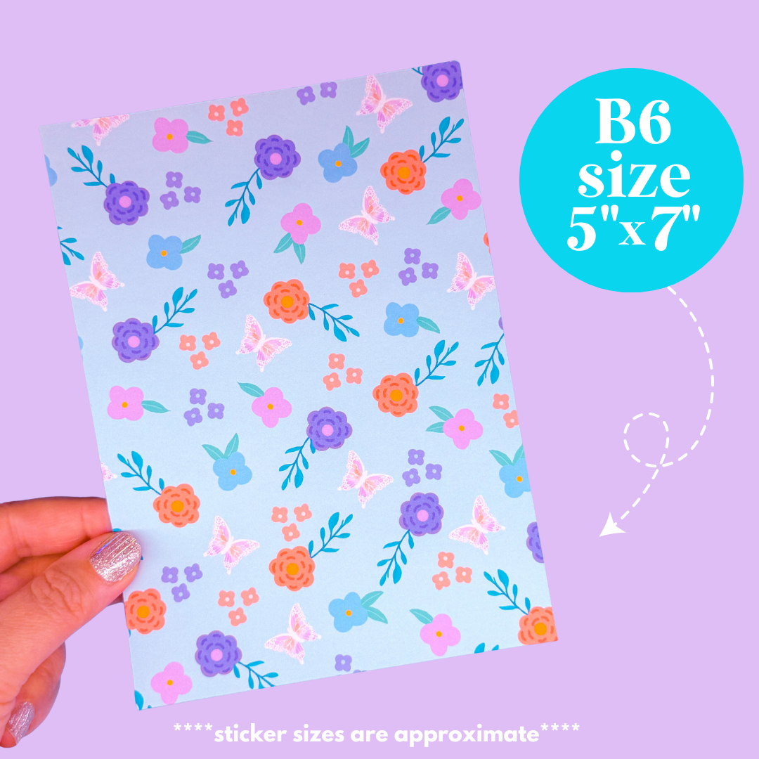 NEW! Journaling Paper Sticker - 5x7 Full Page Background Stickers (Spring Chic)