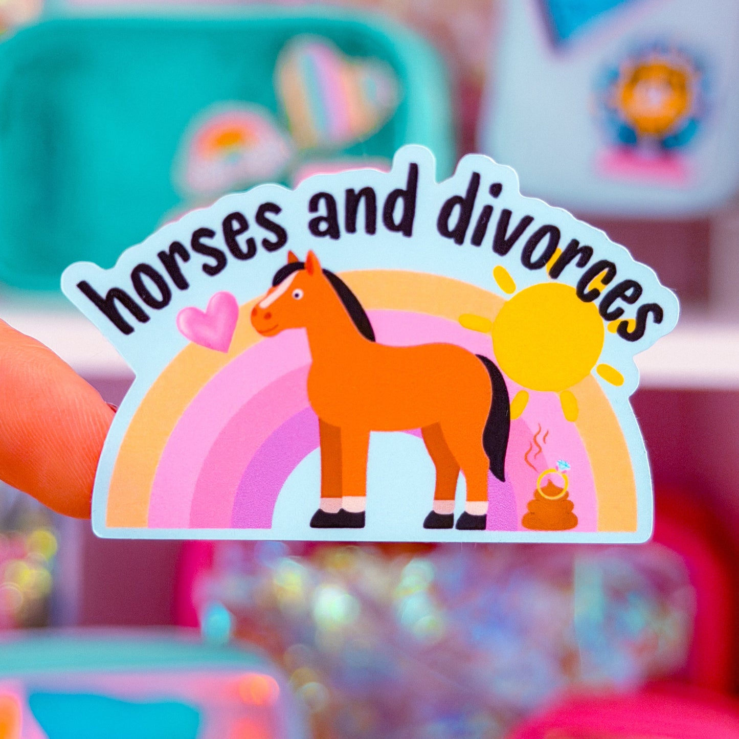 Waterproof Sticker - Horses & Divorces