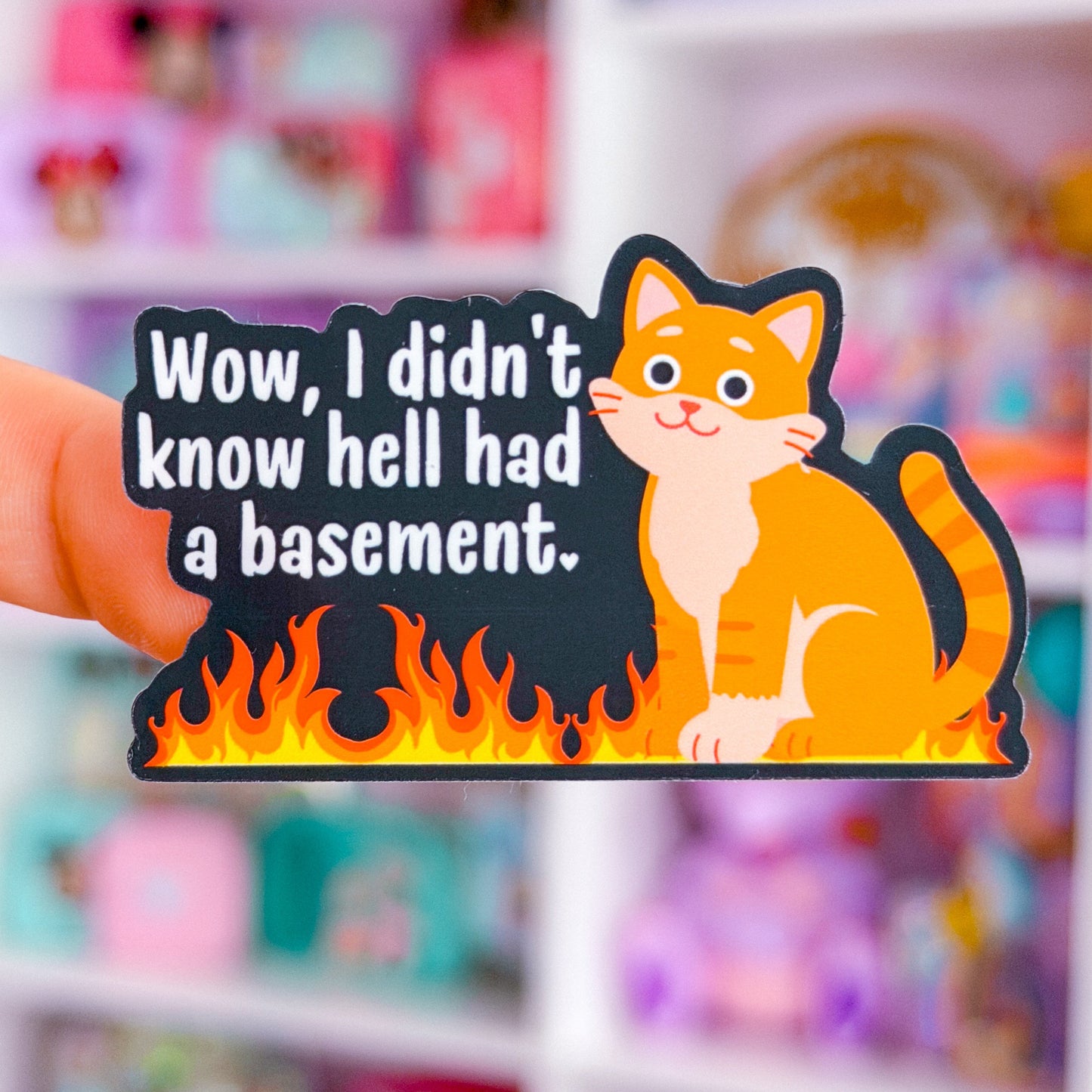 Waterproof Sticker - Basement Kitty