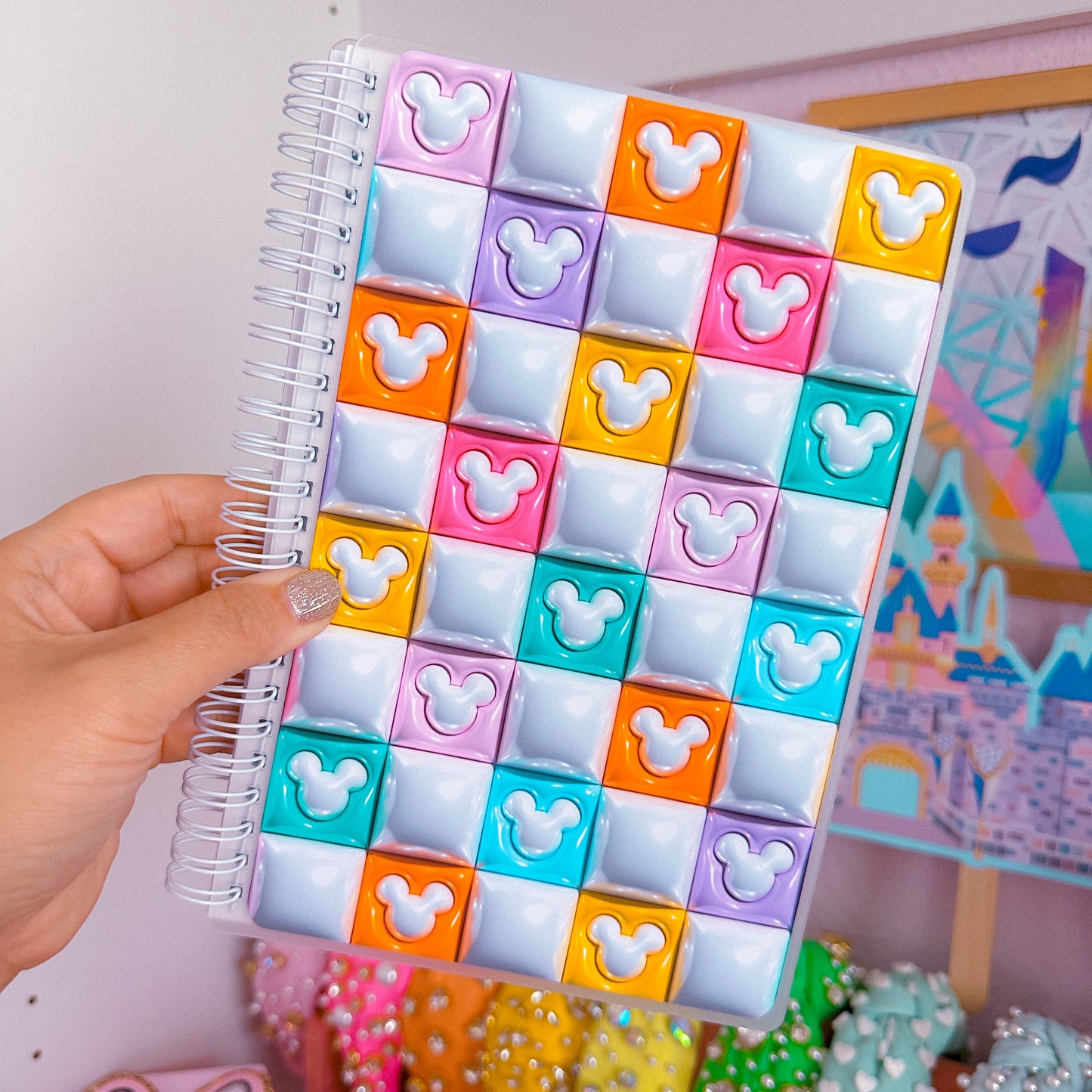 Reusable Sticker Book - A5 SIZE - 3D Rainbow Checkers