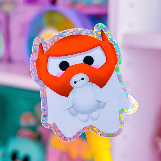 Waterproof Sticker - Halloween Baymax Ghostie (Silver)
