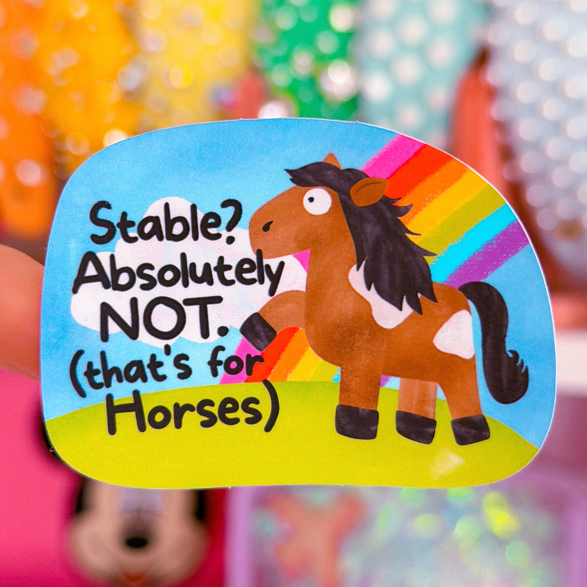 Stable Sticker Waterproof Sticker - Stable? Absolutely Not – NoWhiteSpaceStickers