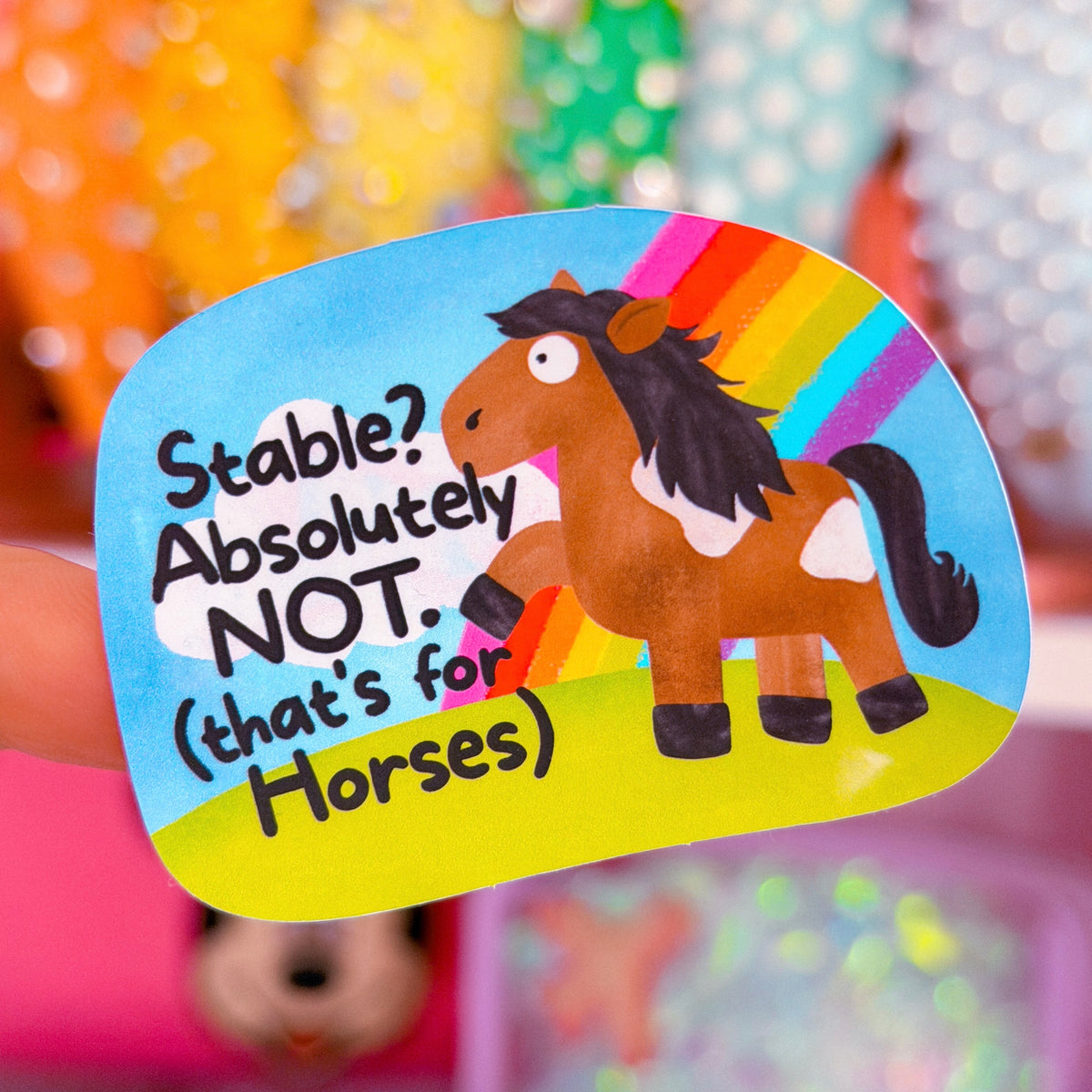 Stable Sticker NEW! Waterproof Sticker - Stable? Absolutely Not – NoWhiteSpaceStickers
