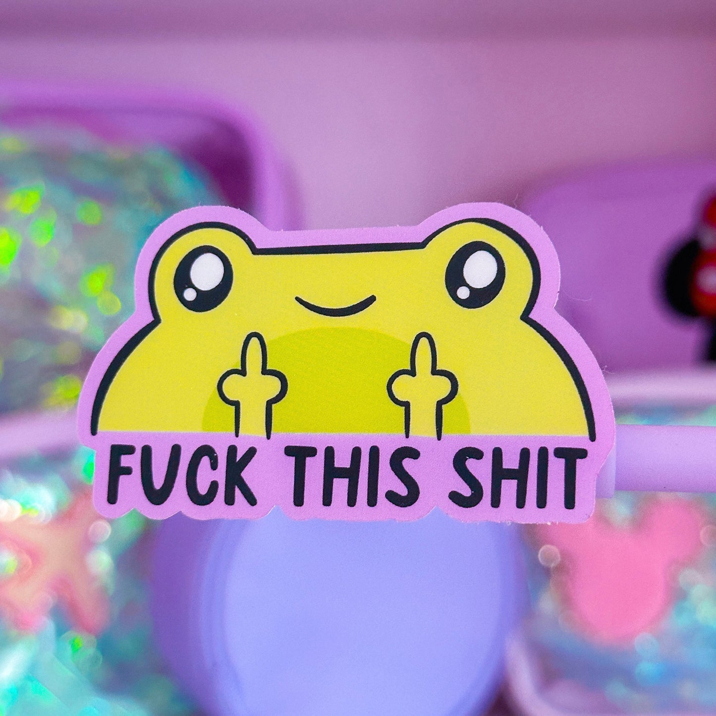 Waterproof Sticker - Middle Fingers Froggy
