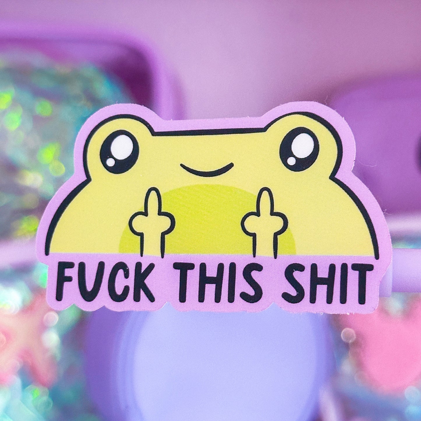 Waterproof Sticker - Middle Fingers Froggy