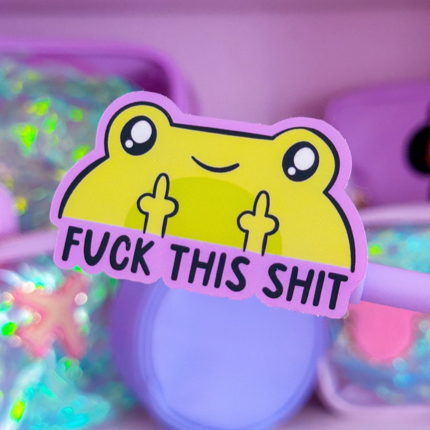 Waterproof Sticker - Middle Fingers Froggy