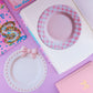 NEW! Journaling Paper Sticker - Pink Plates Sticker SET